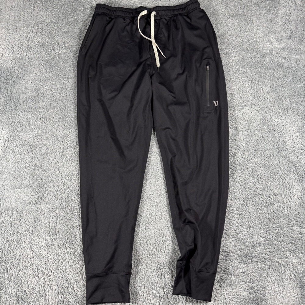 Vuori Sunday Performance Joggers Mens Large Black Athletic Sweatpants Zip Pocket - Picture 2 of 7